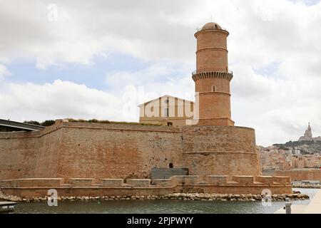 Fort Saint Jean, Vieux Port, Marseille, Bouches-du-Rhône, Provence, France, Mer Méditerranée, Europe Banque D'Images