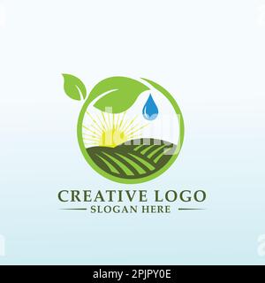 La ferme a besoin d'un grand logo pour vendre de la grande nourriture Illustration de Vecteur