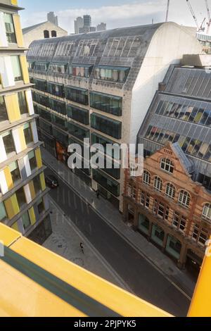 Vue sur l'ancien bailey depuis One New Ludgate, 60 Ludgate Hill, Londres Banque D'Images