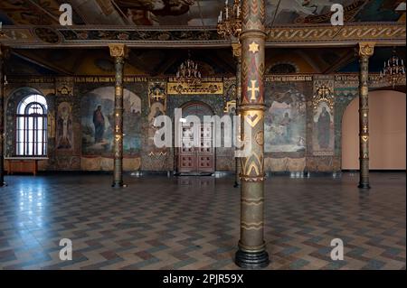 Chambre refectoire de l'église de STS Anthony et Théodosius de Kiev Pechersk Lavra, Kiev Ukraine Banque D'Images