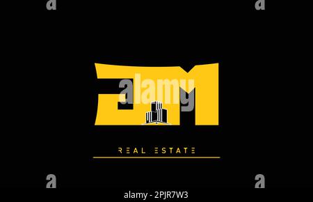 Lettres immobilières initiales Monogram logo JM , MJ Illustration de Vecteur