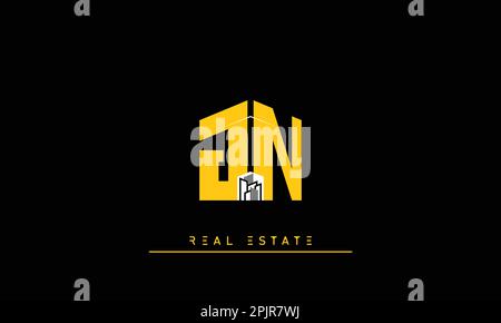 Lettres immobilières initiales Monogram logo JN , NJ Illustration de Vecteur