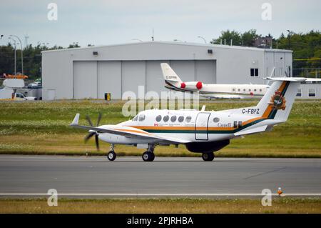 Beechcraft 200 Super King Air patrouilleur de pêche, exploité par Pêches et Océans Canada, à l'aéroport international Stanfield de Halifax Banque D'Images