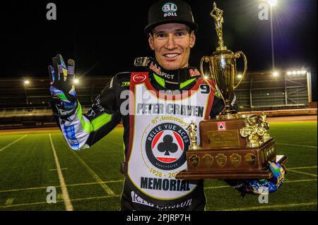 Jason Doyle n- quatre victoires du Peter Craven Memorial Trophy lors du Peter Craven Memorial Trophy au National Speedway Stadium, Manchester, le lundi 3rd avril 2023. (Photo : Ian Charles | INFORMATIONS MI) Credit: INFORMATIONS MI & Sport /Alamy Live News Banque D'Images