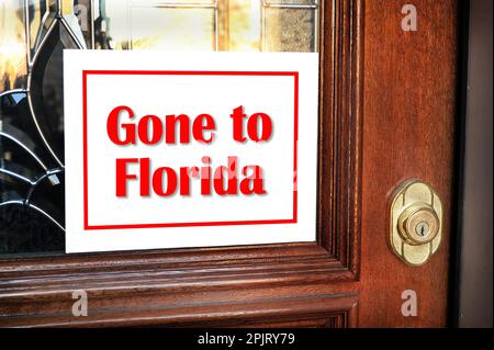 Nous nous y rendre en Floride pour une vie meilleure à la porte de la maison. Banque D'Images