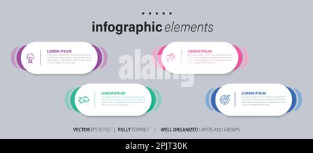 Modèle de présentation graphique d'entreprise avec 4 options. Illustration vectorielle. Illustration de Vecteur