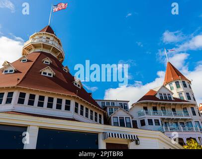Historique Victorian Era Resort Hotel, Coronado Island, Californie, États-Unis Banque D'Images