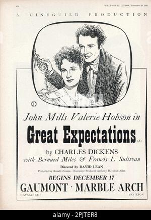 JOHN MILLS et VALERIE HOBSON en GRANDE ATTENTE 1946 réalisateur DAVID LEAN roman Charles Dickens Cineguild / General film Distributors (GFD) Banque D'Images