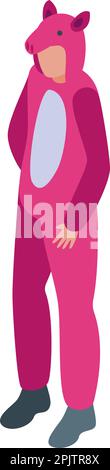 Porc halloween animal costume icône vecteur isométrique. Fête de carnaval. Bonne robe Illustration de Vecteur