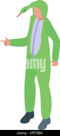 Serpent halloween animal costume icône vecteur isométrique. Fête enfant. Enfant mignon Illustration de Vecteur