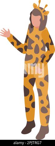 Girafe halloween animal costume icône vecteur isométrique. Fête de carnaval. Enfant mignon Illustration de Vecteur