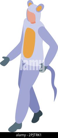 Souris halloween animal costume icône vecteur isométrique. Fête de carnaval. Habillez la mascotte Illustration de Vecteur