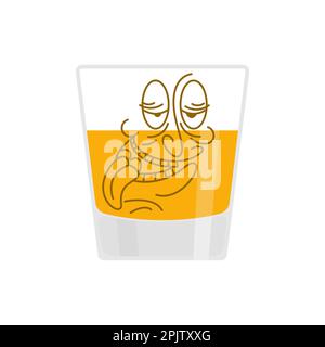 Verre de whisky isolé. Illustration alcoolique Illustration de Vecteur