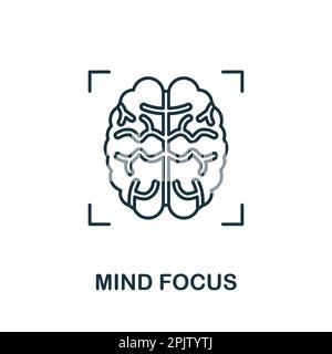 Icône de la ligne attention. Un élément simple de la collection de yoga. Icône de contour Creative Mind Focus pour la conception Web, les modèles, les infographies et bien plus encore Illustration de Vecteur