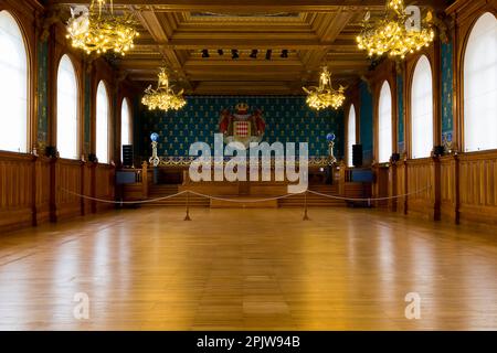 Il s'agit d'une salle de réunion de la Société océanographique au Musée de l'Océanographie 21 mai 2015 à Monaco, Monaco. Banque D'Images