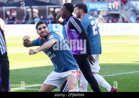 02-04-2023: Sport: Sparta v Feyenoord ROTTERDAM, PAYS-BAS - AVRIL 2: Alireza Jahanbakhsh (Feyenoord Rotterdam) célèbre le but pendant le tapis Banque D'Images