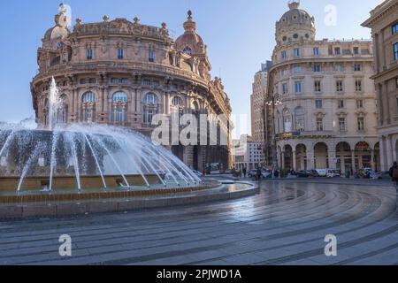 Aperçu de la vieille Gênes, Piazza Raffaele de Ferrari Square, Ligurie, Italie, Europe Banque D'Images