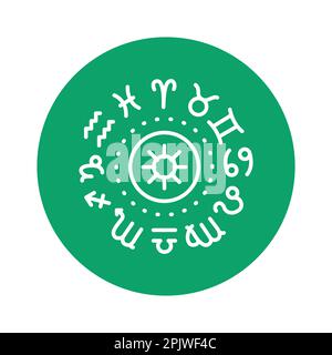 Icône de ligne de couleur de symbole d'horoscope. Elément vectoriel isolé. Pictogramme de contour pour la page Web, l'application mobile, la promotion Illustration de Vecteur