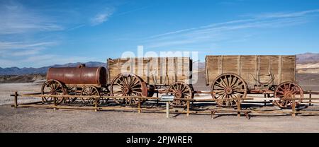 Wagon d'équipe de 20 mules conservé pour le transport de Borax Banque D'Images