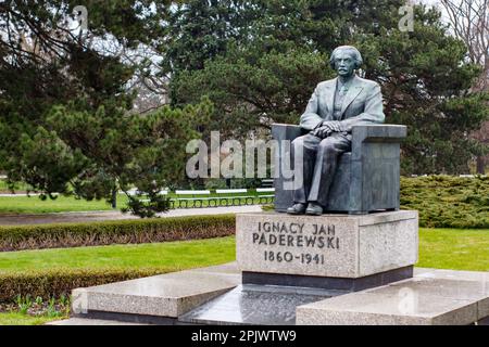 Ignacy Jan Paderewski monument à Ujazdowski Park, Varsovie, Pologne Banque D'Images