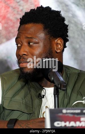 Isaac Chamberlain lors d'une conférence de presse à l'hôtel Landmark, Londres. Date de la photo: Mardi 4 avril 2023. Banque D'Images