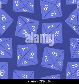 D8 D10 D12 D20 Dice pour les jeux de société modèle sans couture, jeu de dés de RPG pour le vecteur de jeu de table Illustration de Vecteur