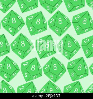 D8 D10 D12 D20 Dice pour les jeux de société modèle sans couture, jeu de dés de RPG pour le vecteur de jeu de table Illustration de Vecteur