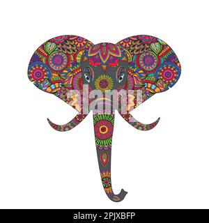 motif éléphant mandala décoration illustration vectorielle Illustration de Vecteur