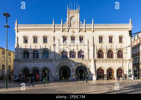 La gare de Rossio, Lisbonne, Portugal Banque D'Images