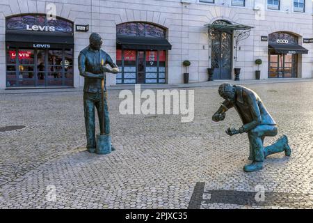 Monument aux pavés (Monumento ao Calceteiro) à Lisbonne, Portugal Banque D'Images