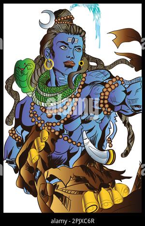 Illustration du vecteur Lord Shiva art Illustration de Vecteur