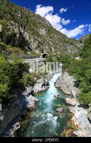 Vallée de la Roya, Parc national du Mercantour, Alpes Maritimes, 06, Côte d'Azur, France Banque D'Images