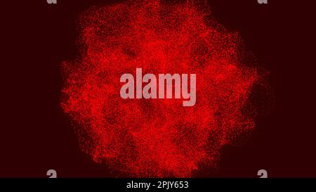 Sphères de maillage vectorielles abstraites. Vague de particules. Ondule avec des points et des lignes de connexion sur un arrière-plan sombre. Arrière-plan futuriste abstrait. Banque D'Images