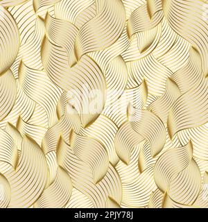 motif feuilles or abstrait texture d'échantillon sans couture Illustration de Vecteur