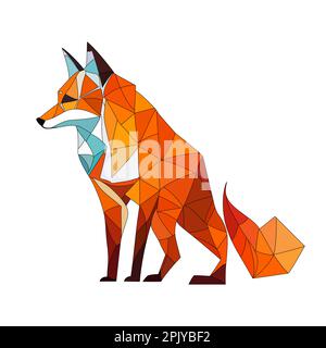 Logo Fox. Image abstraite de renard polygonal coloré. Renard calme. Illustration vectorielle Illustration de Vecteur