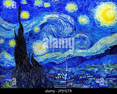 La nuit étoilée, Vincent Van Gogh. Banque D'Images