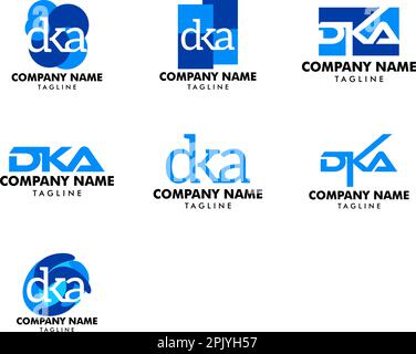 Jeu de conception de modèle de logo DKA de lettre initiale Illustration de Vecteur