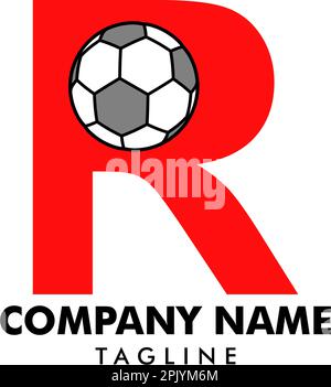 Logo lettre R, logo ballon de football Illustration de Vecteur