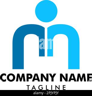 Lettre M People logo inspiration Illustration de Vecteur
