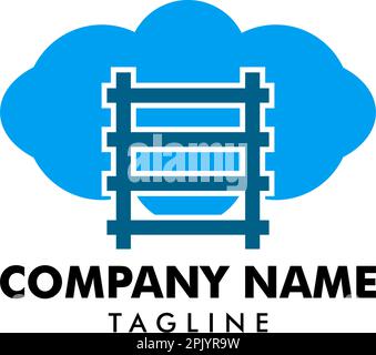 Modèle de logo vectoriel d'icône en schéma contacts et nuage Illustration de Vecteur