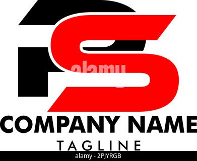 Modèle de modèle de logo PS de lettre initiale Illustration de Vecteur