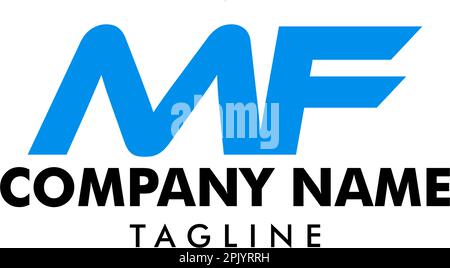 Conception initiale du modèle de logo MF de la lettre Illustration de Vecteur