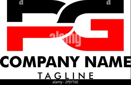 Conception initiale du modèle de logo Letter PG Illustration de Vecteur