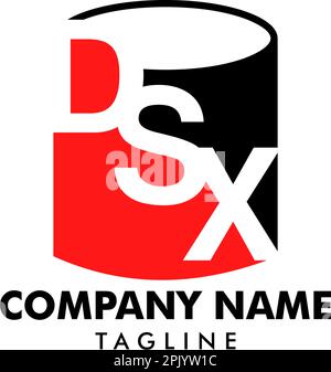 Modèle de logo DSX de la lettre initiale Illustration de Vecteur