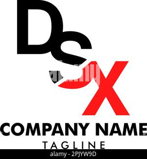 Modèle de logo DSX de la lettre initiale Illustration de Vecteur