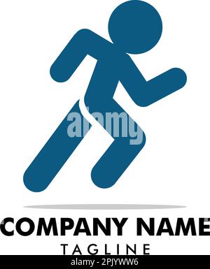 Personnage du logo vecteur Human Running Illustration de Vecteur