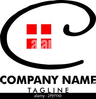 Lettre initiale C House Real Estate logo Design Illustration de Vecteur