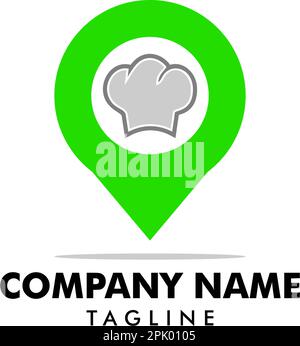 Modèle de conception du logo Food point Illustration de Vecteur