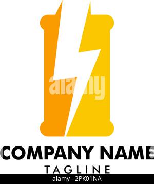 Energy Drink logo design Vector template espace négatif, Energétique logo concept icône Illustration de Vecteur