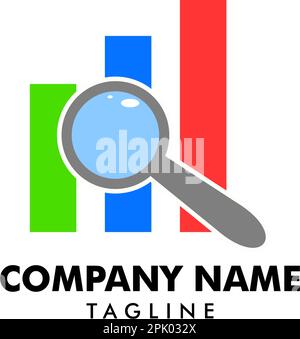 Modèle de conception de logo de statistiques de recherche d'entreprise Illustration de Vecteur